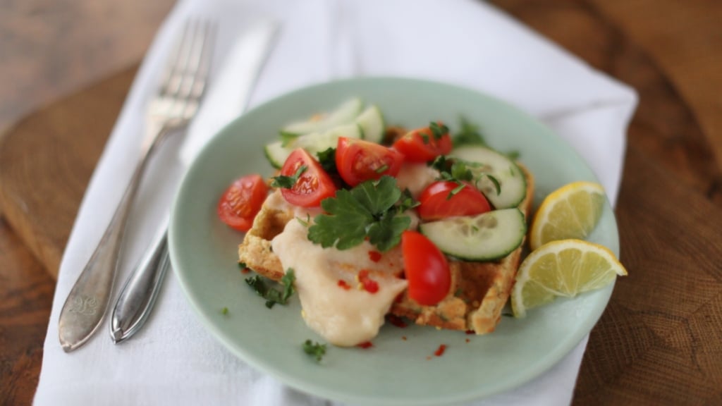 Assiette de gaufres falafels