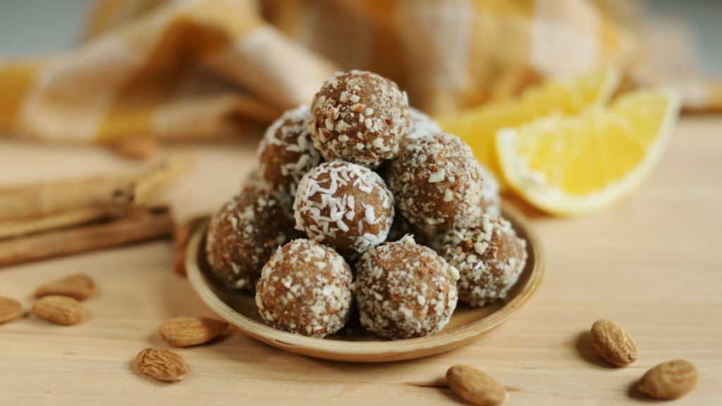 Bowl of apricot balls