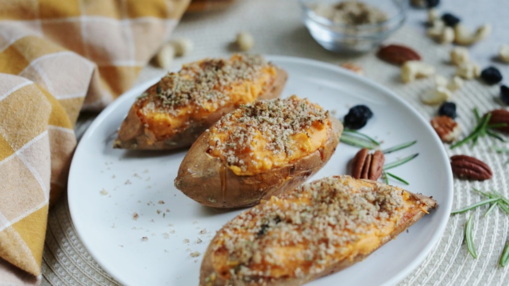 Assiette de patates douces au four