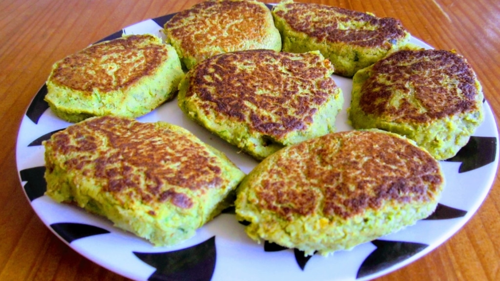 Plate of broccoli patties